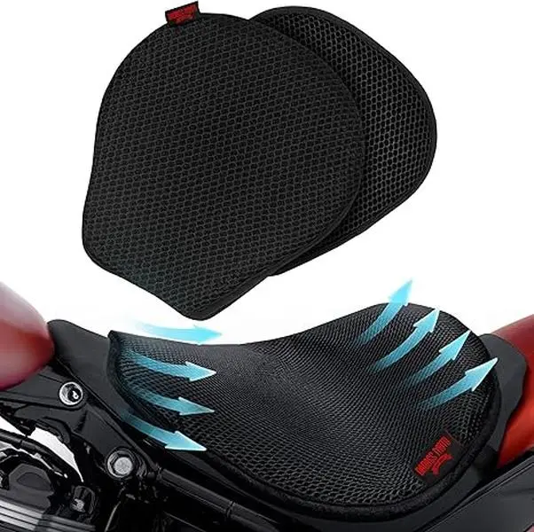 Airflow Motorcycle Seat Cover, Cool Mesh Pad for Motorcycle, Max Cooling for Cooler Seat, Padded Motorcycle Cushion Insert, Anti SWASS, Rider Gifts, Cruiser