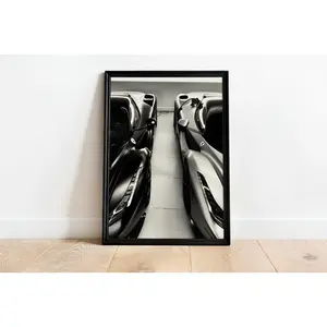 Ferrari Black and White Car Poster, Luxury Automotive Print ,Product without frame