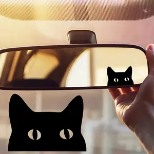 6PCS/SET Minimalist Creative Vertical Pupil Black Cat Totem Decor Sticker, Suitable for New Energy Car Rear Windows, Electric Vehicle Trunks, Game Consoles, Luggage Decor, Niche Mysterious Cool Personalized Body Sticker, Car Decal