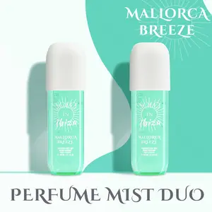 Solo En Ibiza Mallorca Breeze Body Mist 180ml 2 Pcs Coconut Cream Vanilla Sandalwood Praline Scent Long-Lasting Perfume-Level Fragrance for Everyday Use Lightweight Alcohol-Based Mist Cruelty-Free & Skin-Friendly
