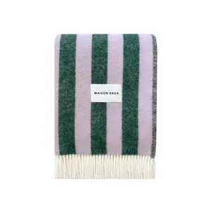 Lilac + Green Candy Stripe Blanket