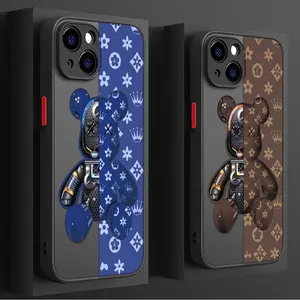Fashionable Robot Bear Brand Phone Case for iPhone 17 16 15 11 12 13 14 Pro Max 16 Plus 12 Mini 7 8 XR XS 15Pro MAX 16e Cover