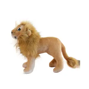 Simulated Lion, Tiger, and Leopard Plush Toys, Children's Dolls, Three-Dimensional Decorative Ornaments, Zoo Gifts