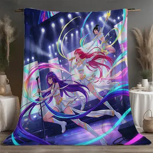 K-Pop Girl Group Stage Flannel Blanket, Ultra Soft Comfortable, Suitable for Sofa and Bed, All Seasons, Travel Camping
