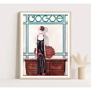 Vintage Vogue Cover Poster | Vintage Vogue Advertising | Vintage Fashion Poster | Bedroom wall art | Up to 18x24 inches poster. POSTER