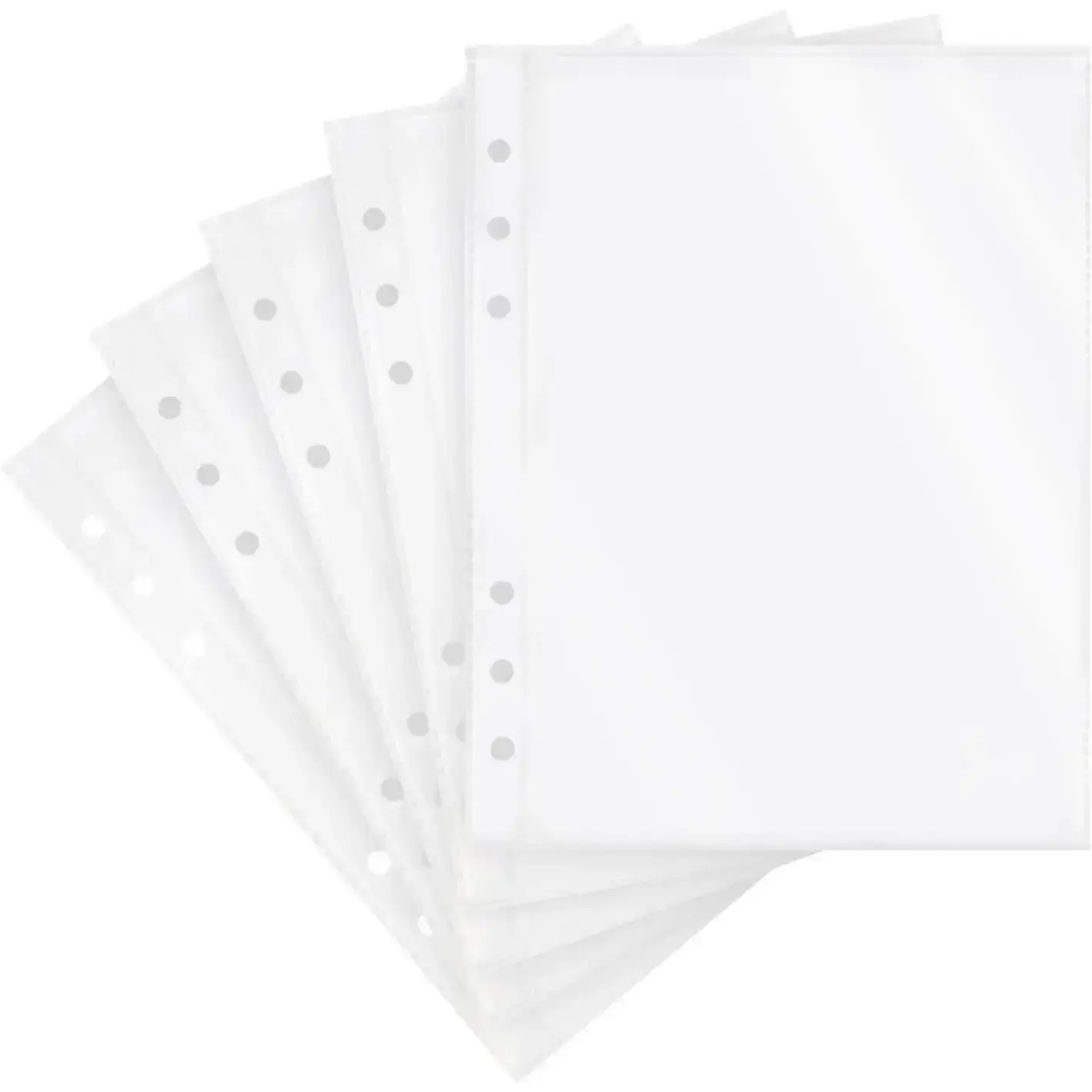 20 Sheets Clear Binder Sleeves Pocket Sheets Protectors Double Sided Plastic Sleeves for Binder Refill, Photo Card Sticker Organizer Pocket Pages Binder Inserts for 6 Ring A5 Binder (1-Pocket)