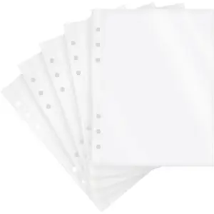 20 Sheets Clear Binder Sleeves Pocket Sheets Protectors Double Sided Plastic Sleeves for Binder Refill, Photo Card Sticker Organizer Pocket Pages Binder Inserts for 6 Ring A5 Binder (1-Pocket)