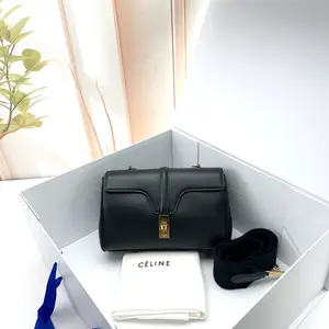 Pre-owned GUCCI CELINE Black Smooth Calfskin 16 Bag Classic Top Handle Satchel‑0710ELLA 21676481