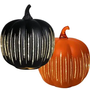 New product launch:Glass Starry Night Pumpkin Lantern, bedroom decor,valentines gift for bf, party decor Pumpkin Lantern,unique decor Thanksgiving Table Decoration,Black and Orange Two-Piece Set Magnetic Gift