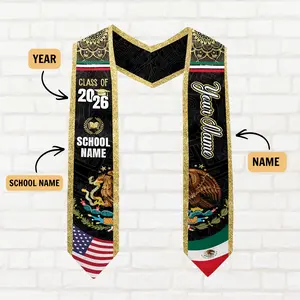 Custom Mexican Graduation Sash, Mexican American Flag Graduation Sash 2026, Graduation Gift