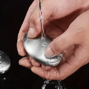 Reusable 304 Stainless Steel Soap, Odorless Durable Metal Soap for Kitchen, Dishwashing, Fish Cleaning, High-Quality Hard Soap with Easy Assembly Attachments, Multi Purpose Cleaning