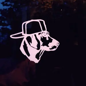 Dog With Backwards Hat Car Decal