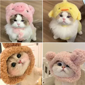 Pet Hat for Small Dogs Cats Cute Animal Ear Headband Soft Warm Pet Headwear for Kitten Puppy Funny Pet Costume Accessory for Halloween Christmas Birthday Party Multiple Cat Dog Hat