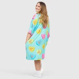 Candy Hearts; Pajama Shirt with Pockets, Oodie Original Loungewear Nightwear