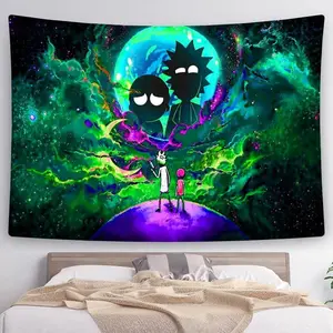 Rick and Morty Cosmic Tapestry 3x5 FT - Polyester Trippy Sci-Fi / Cartoon Wall Hanging for Bedroom & Anime Space Decor, Portal Adventure Banner