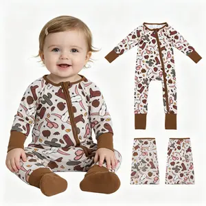 FS Newborn Baby Zip Romper Winter Onesie Baby Shower Gift Western Clothes