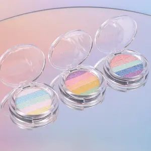 Unicorn Rainbow Highlighter Palette | HANDAIYAN Face & Body Holographic Glow Highlighter — Multi-Color Glitter & Shimmer Rainbow Eye Makeup, for Highlighting the Eyes, Face, and Body