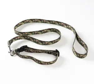 Petpy 2Pieces Camouflage print PVC Dog Collar&leash 4ft