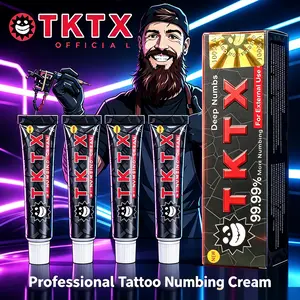 TKTX Black 99.99% Max Strength Numbing Cream, Long Lasting Painless Topical Anesthetic Cream for Tattoo Piercing Laser Hair Removal Microblading Permanent Makeup All Skin Procedures