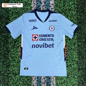 2526 Cruz Azul Home Blue Short Sleeve Top Goalkeeper Soccer Jerseys LIGA MX