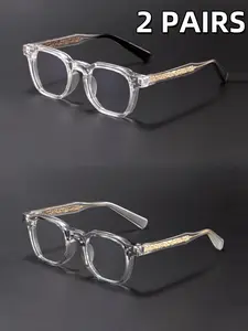 Unisex Glasses, Casual Style PC Frame, Vintage Design, Suitable for Coffee Shops, Reading, City Strolls