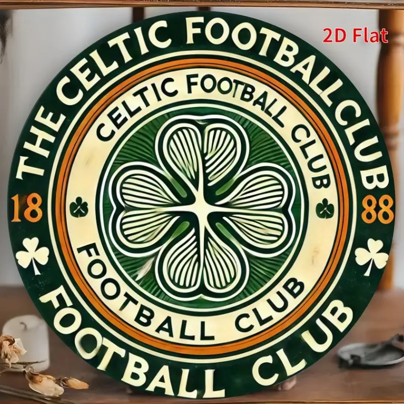 Celtic Football Club Metal Plaque, Retro Metal Logo Wall Art, Decorative Wall Sign, Vintage Metal Sign, Home Decor Products, Living Room Decor, Ideal Gift for Sports Fans, Suitable for Bedroom, Kitchen, Game Room, Garden, Porch, Bar, Restaurant, Decor