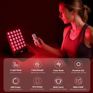 Veefy Red Light Therapy Panel for Face & Body – Flip Cover Beauty LED Light Therapy Device with Timer & Auto/Manual Modes Remote Control