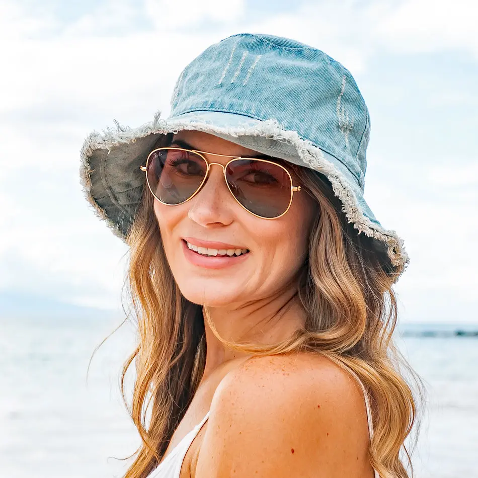 Denim Bucket Hat - Classic Design, Lightweight Fabric, Ideal for Outdoor Activities