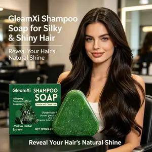 1box/2boxs Herbal Shampoo Soap Bar with Ginseng, Polygonum Multiflorum & Rosemary, 120G Natural Hair Cleanser for Gentle, Mild & Clean Hair, Usman Grass & Oriental Arborvitae Extracts for All Hair Types, Solid Shampoo for Travel & Daily Use