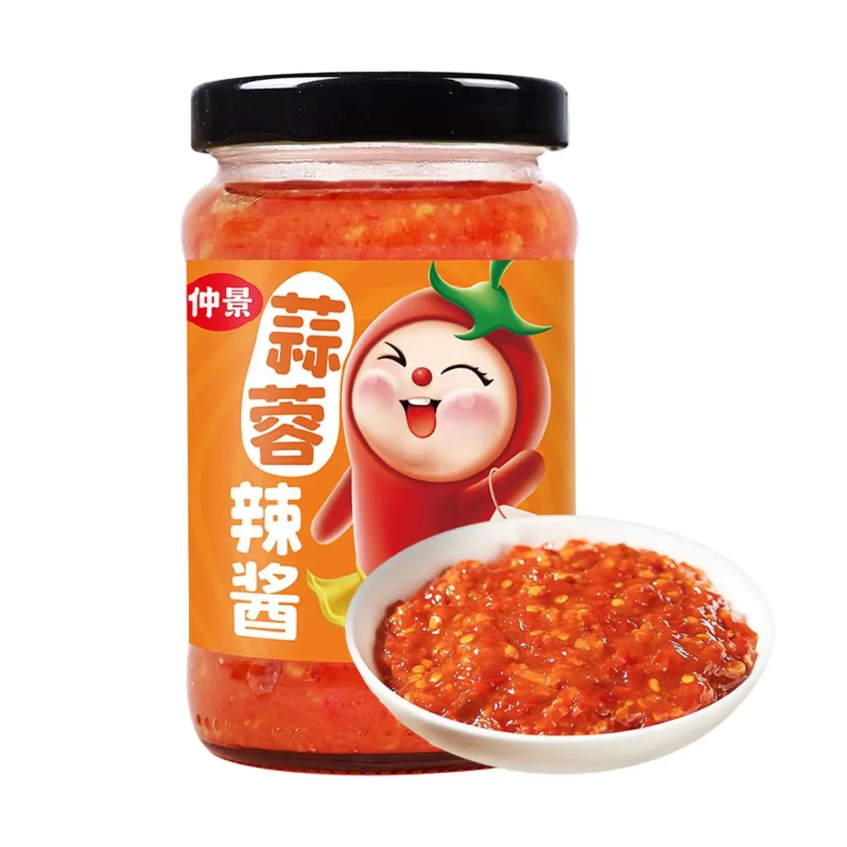 ZHONGJING Garlic Chili Sauce Mild Spicy Flavor - Authentic Henan Specialty, 185g Jar - Perfect for Rice, Noodles, Hot Pot & Dipping