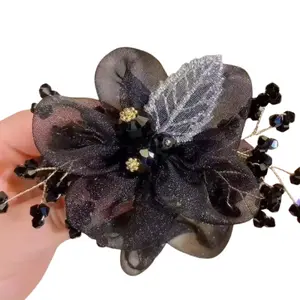 Elegant super Flower Hair Accessories - Large Colon Elastic Scrunchy Back Head Tie Hair Head flower girls