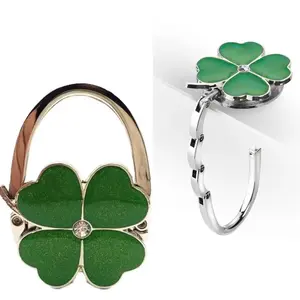 Four Leaf Foldable Handbag, Clover Design Foldable Purse Holder for Table, Purse Hook for Table, Portable Bag Holder - Folding Handbag Hanger | Hangs Almost Anywhere