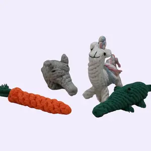 Rope Dog Chew Toy Combo Carrot/Alligator/Unicorn/Elephant
