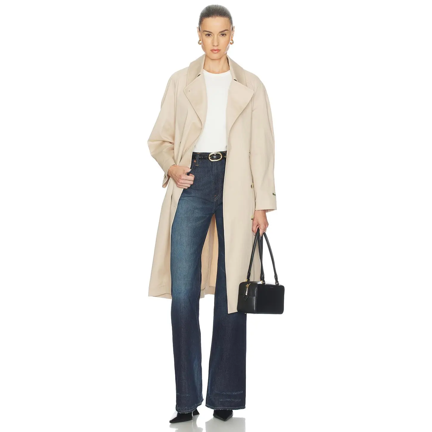 Lacoste Oversize Fit Trench in Lionne