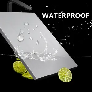 Stainless Steel Chopping Board 304 Non-slip Kitchen Cutting Board for Slicing Vegetables Carving Meats Preparing Fruits Durable Hygienic Easy to Clean Knives