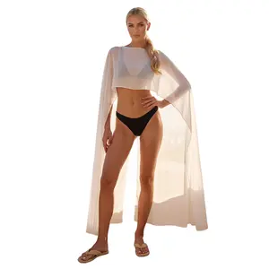 Women Chiffon Shawl Cape Mesh Sheer Poncho Top High-Low Capelets Bridal Wedding Evening Dress Shawl Wraps Cover Up Party Outfits