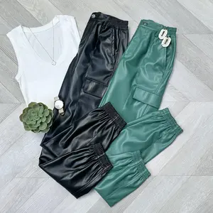 Cargo Faux Leather Joggers