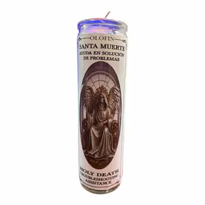 Veladora Preparada Santa Muerte Candle for Problem Solving and Saint Assistance Decor Ornaments