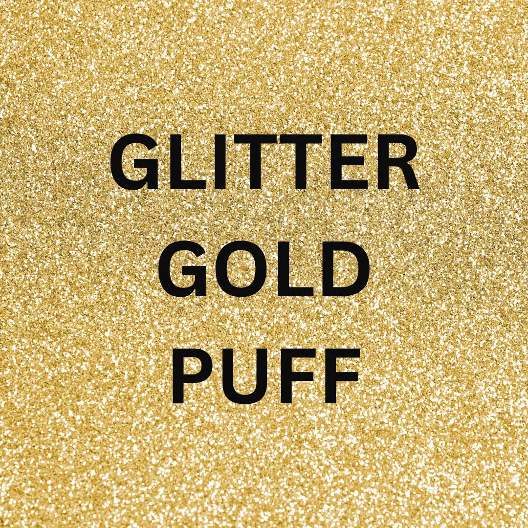 3D Glitter Finish Heat Transfer Vinyl (HTV) - Gold, for DIY Crafts, Puffing Projects with Puffed Effect, DIY Decoration