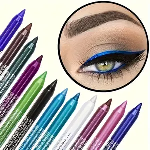 12-Piece Waterproof Eyeliner Set with Glitter Effect, Includes Eye Shadow & Highlighter Pens, Colorful Makeup Kit for Stunning Looks