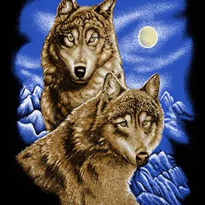 1ply Queen Size Blanket with Wolf Design - Soft and Unique Patterned Fabric