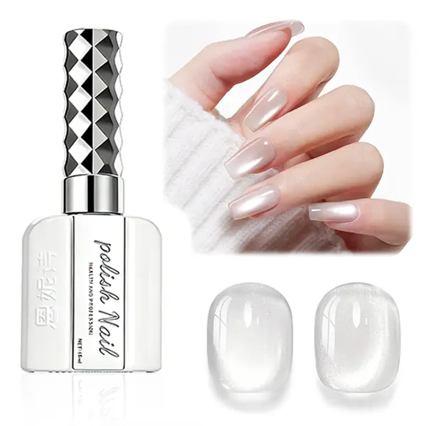 ANNIES Small-Bulb Jelly Cat Eye Gel Polish Bottle, Brightening Watery Transparent Magnetic Coat, Non-Graying Jelly Nude Formula, UV/LED Soak-Off for Adults’ Natural Nails, At-Home Gel Nail Supplies