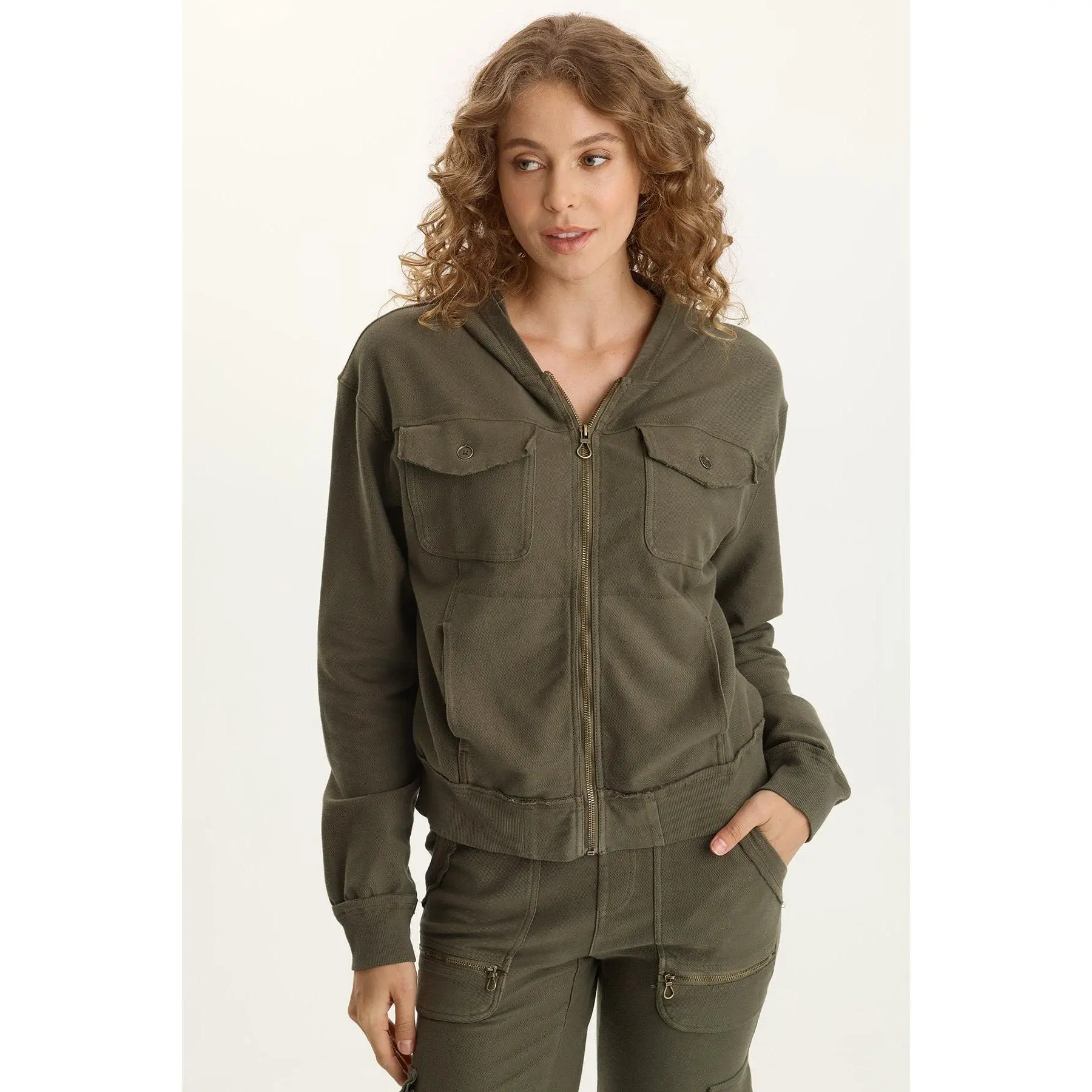 Balfore Twill Knit Hooded Bomber