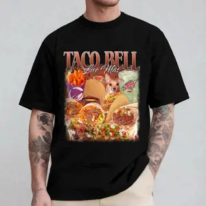 2026 Taco Bell Graphic Tee, Vintage Fast Food Shirt, Baja Blast Taco Burrito T-Shirt, Funny Mexican Food Lover Gift for Men Women