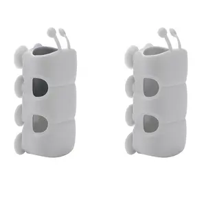 2pcs Caterpillar Shower Bracket, Universal No-Drill Adhesive Mount, Movable Fixed Seat, Shower Accessory, Easy Installation