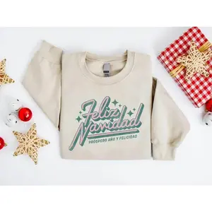 Feliz Navidad Sweatshirt, Vintage Spanish Christmas Sweatshirt, Womens Christmas Gift, Happy New Year Sweatshirt, Merry Christmas Sweatshirt