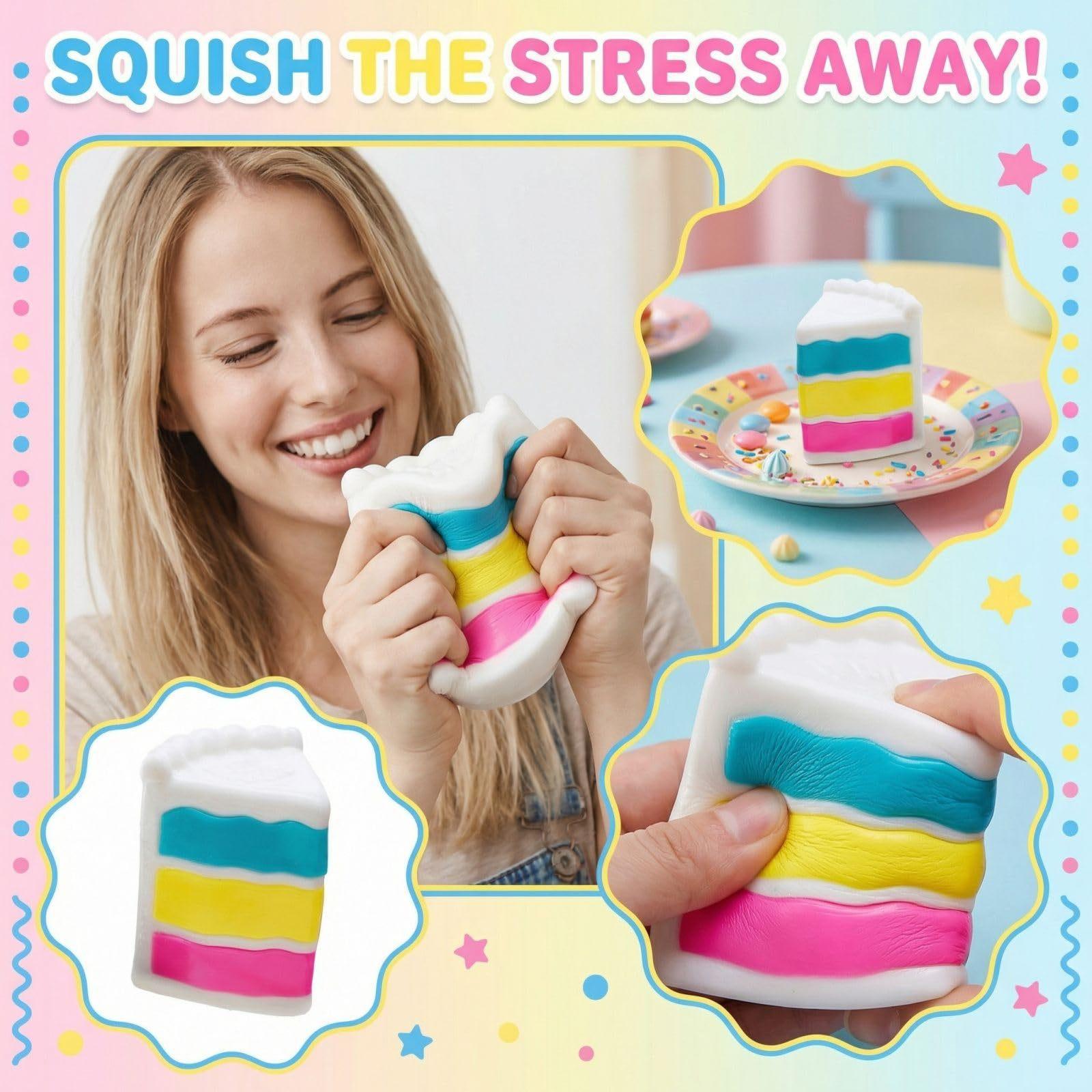 Non-Food Stress Relief Toy Squeeze Fun Two Styles Pizza Cake Mini Gift Box Sensory Plaything ldeal for Relaxing Moments