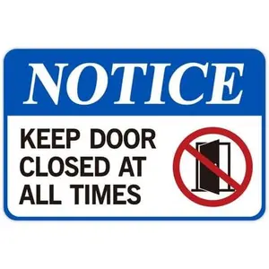 Keep Door Closed Sign，Self-Adhesive Weatherproof and Fade-Resistant Please Keep Door Closed Sign Sticker，Close Door Sign for Home, Office, Buildings, Workplace & More（8.5" x 5.5"）