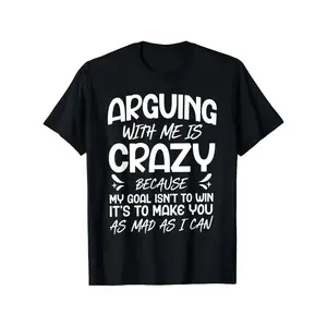 Funny Arguing with Me Pointless I Knew I Was WrongSaying T-Shirt Lightweight Short Sleeve Tee with Humorous Print Round Neck Casual Top for Gym & Casual Attire Machine Washable Funny Statement 100% Cotton Unisex Fit