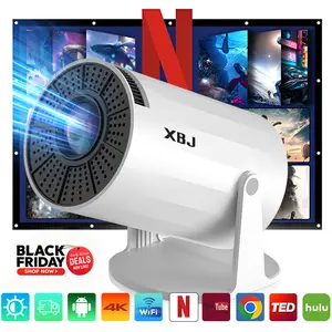 XBJ Portable Projector 2.4/5G WiFi Smart Projector, 270° 1280*720P LED, BT 5.2, 130 inch screen, built-in speaker, home video projector Android 11